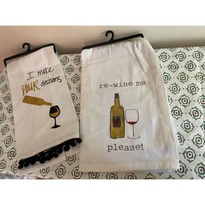 Lot of 2 Wine Dish Towels